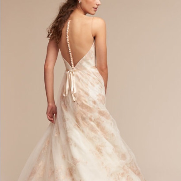 Bhldn Ivy & Aster Lily Floral Bridal Dress/ Gown - Picture 2 of 8